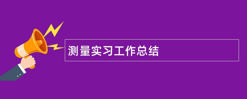 测量实习工作总结