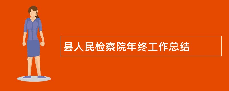 县人民检察院年终工作总结