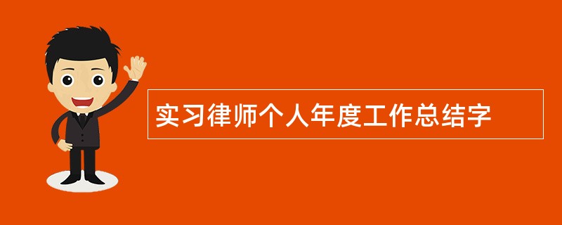 实习律师个人年度工作总结字