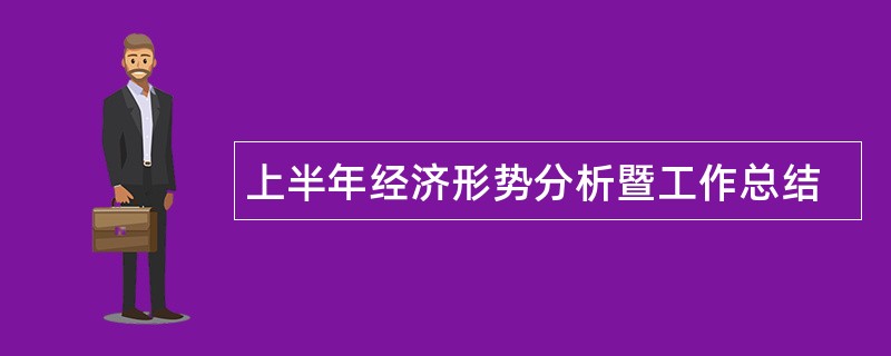 上半年经济形势分析暨工作总结