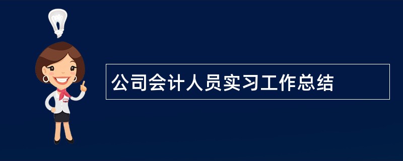 公司会计人员实习工作总结