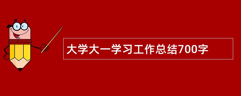 大学大一学习工作总结700字