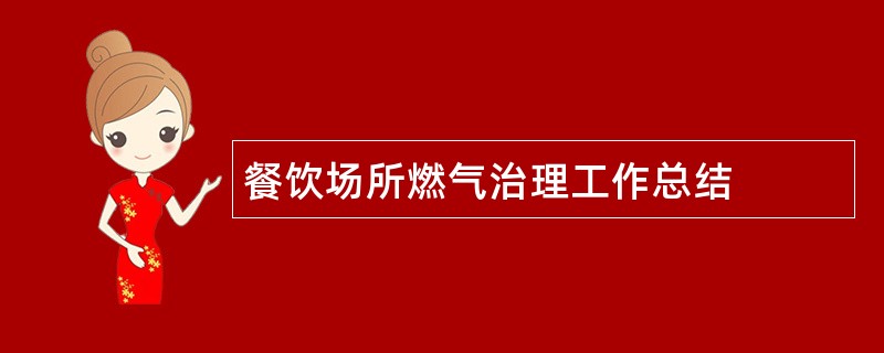 餐饮场所燃气治理工作总结