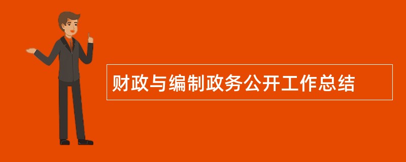 财政与编制政务公开工作总结