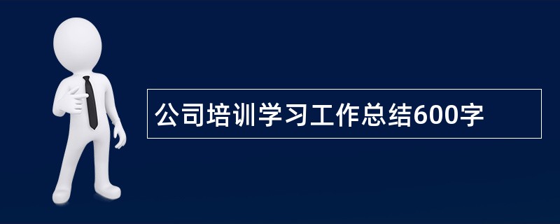 公司培训学习工作总结600字