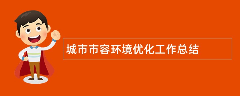 城市市容环境优化工作总结