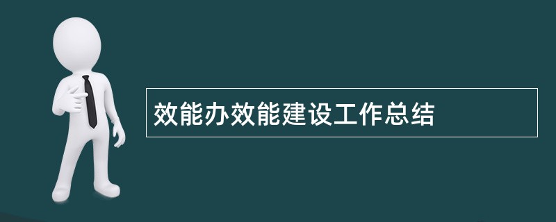 效能办效能建设工作总结