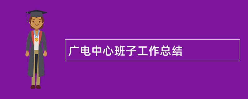 广电中心班子工作总结