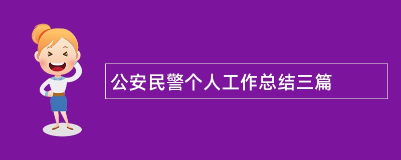 公安民警个人工作总结三篇