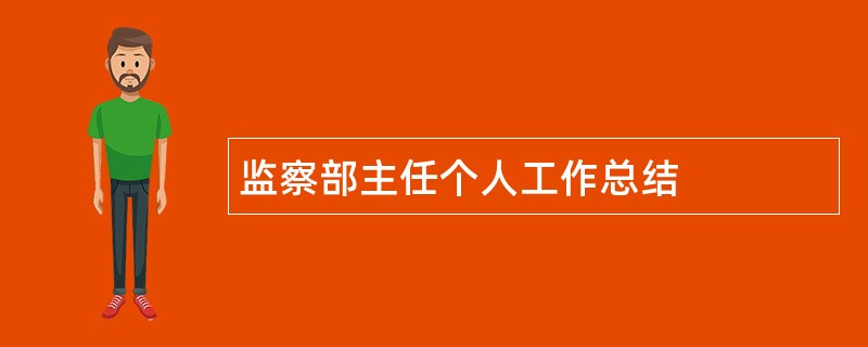 监察部主任个人工作总结