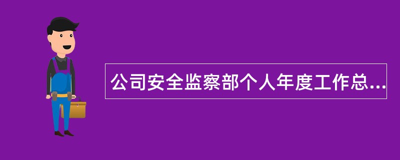 公司安全监察部个人年度工作总结