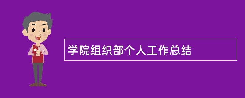 学院组织部个人工作总结