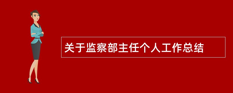 关于监察部主任个人工作总结