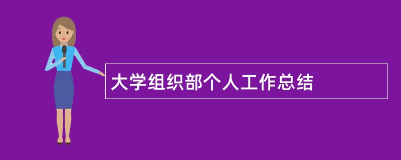 大学组织部个人工作总结