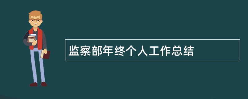 监察部年终个人工作总结