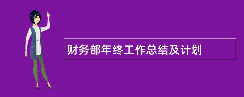 财务部年终工作总结及计划