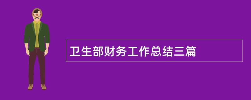 卫生部财务工作总结三篇