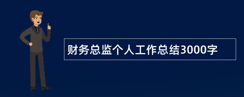 财务总监个人工作总结3000字