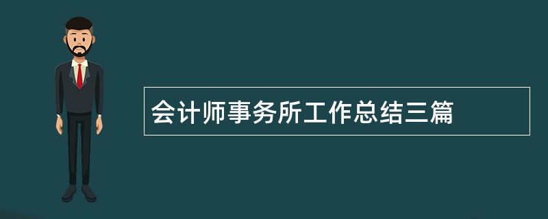 会计师事务所工作总结三篇