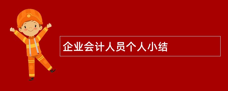 企业会计人员个人小结