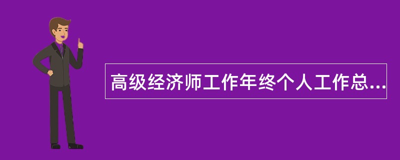 高级经济师工作年终个人工作总结