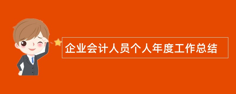 企业会计人员个人年度工作总结