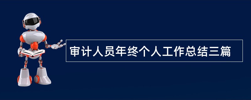 审计人员年终个人工作总结三篇