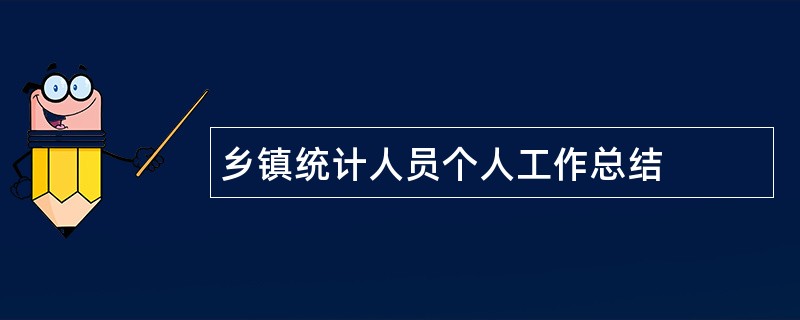 乡镇统计人员个人工作总结