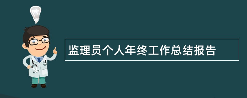 监理员个人年终工作总结报告