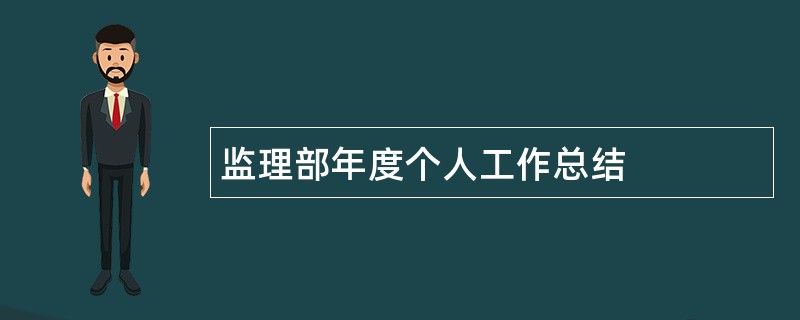 监理部年度个人工作总结