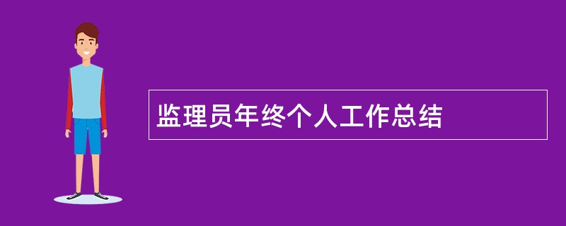 监理员年终个人工作总结