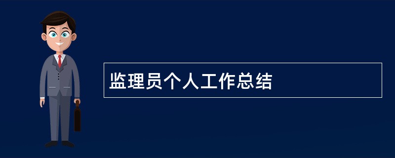 监理员个人工作总结