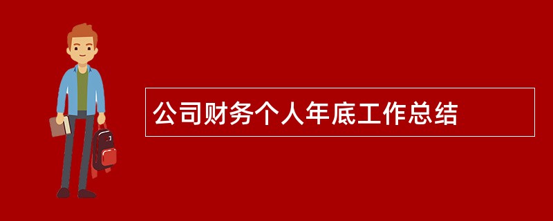 公司财务个人年底工作总结