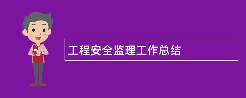 工程安全监理工作总结