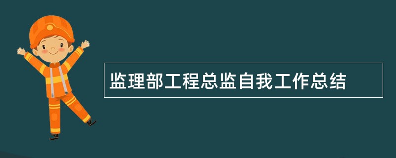 监理部工程总监自我工作总结