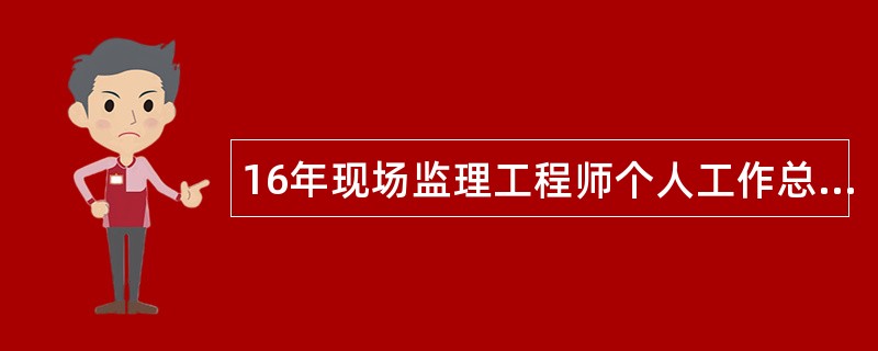 16年现场监理工程师个人工作总结