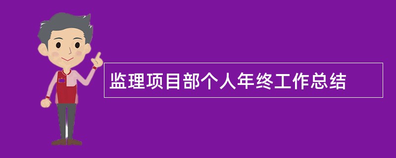 监理项目部个人年终工作总结