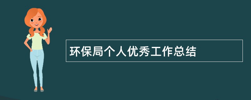 环保局个人优秀工作总结