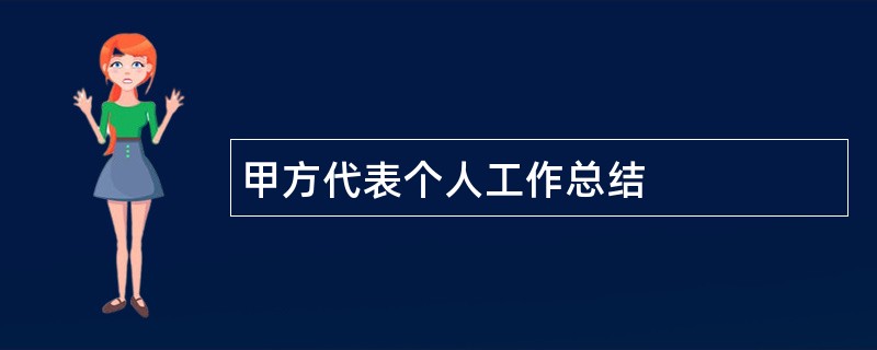 甲方代表个人工作总结