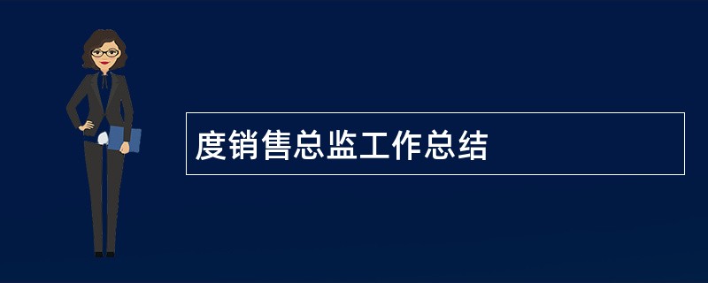 度销售总监工作总结