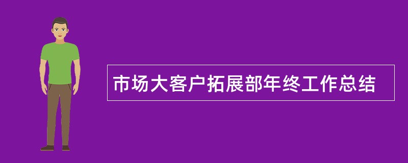 市场大客户拓展部年终工作总结