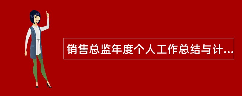 销售总监年度个人工作总结与计划