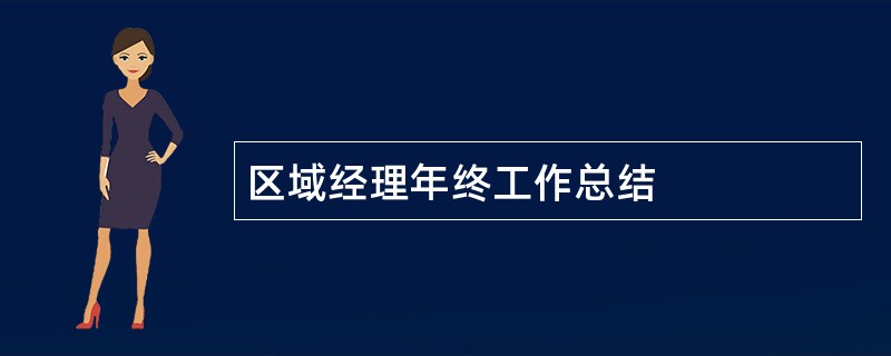 区域经理年终工作总结