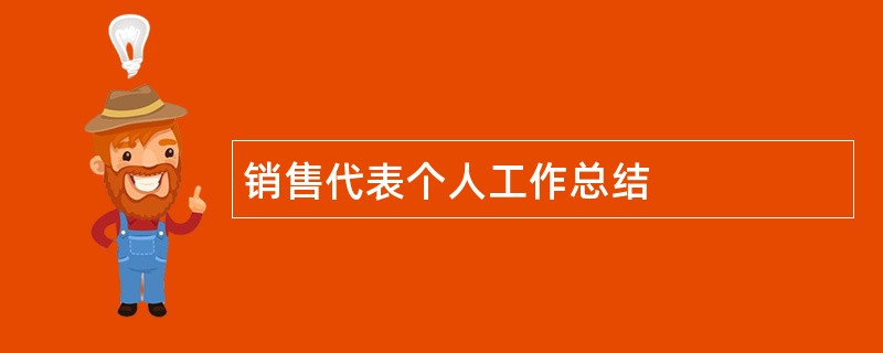 销售代表个人工作总结