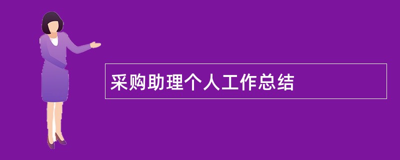 采购助理个人工作总结