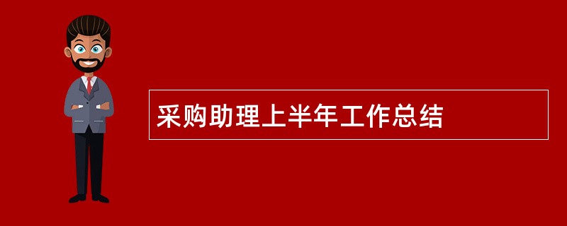 采购助理上半年工作总结