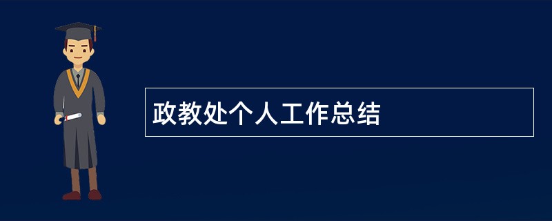 政教处个人工作总结