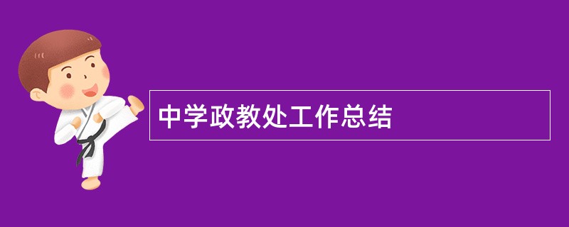 中学政教处工作总结