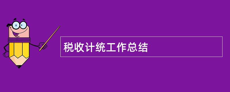 税收计统工作总结