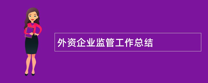 外资企业监管工作总结